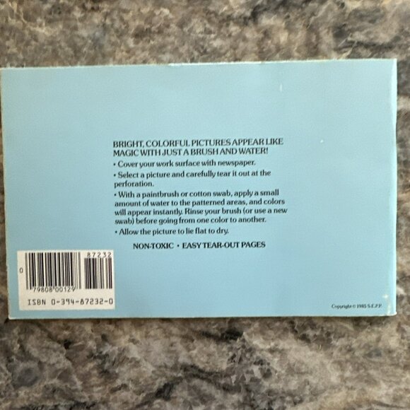 The Snorks Paint With Water Book 1985 Unused - Picture 2 of 2